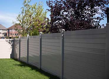 Tan Horizontal Vinyl Fence