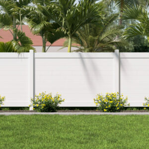 Horizontal White Vinyl Fence Installed in Florida