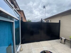 Privacy Horizontal Slat Aluminum Fence Installed in Etobicoke