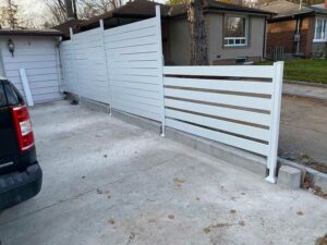 Semi Privacy Horizontal Aluminum Fence Installed in Aurora