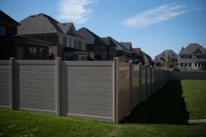 Tan Horizontal Vinyl Fence