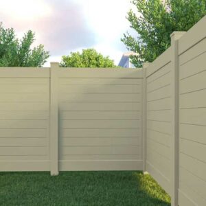 Tan Horizontal Vinyl Fence Installed in Aurora