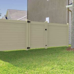 Tan Horizontal Vinyl Fence Installed in Toronto