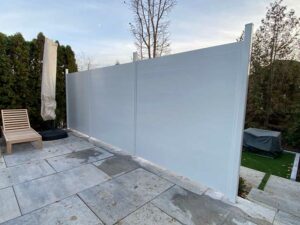 White Privacy Horizontal Aluminum Fence Installed in Richmond Hill